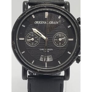 Original Grain Men's Steel Wood Watch 44mm Chrono